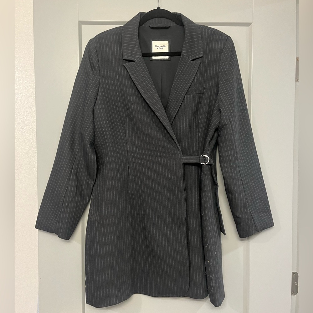 Abercrombie & Fitch Charcoal Pinstripe Blazer Dress